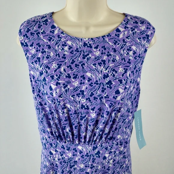 London Times Purple Floral Midi Dress - Picture 7 of 8